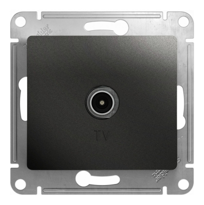 Механизм Розетка TV (коннектор) проход Glossa антрацит GSL000793