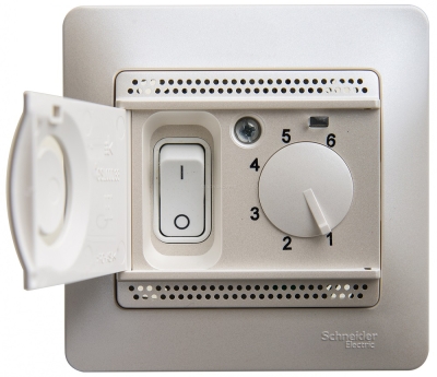 Термостат электронный д/тепл. пола 10А Glossa белый GSL000138