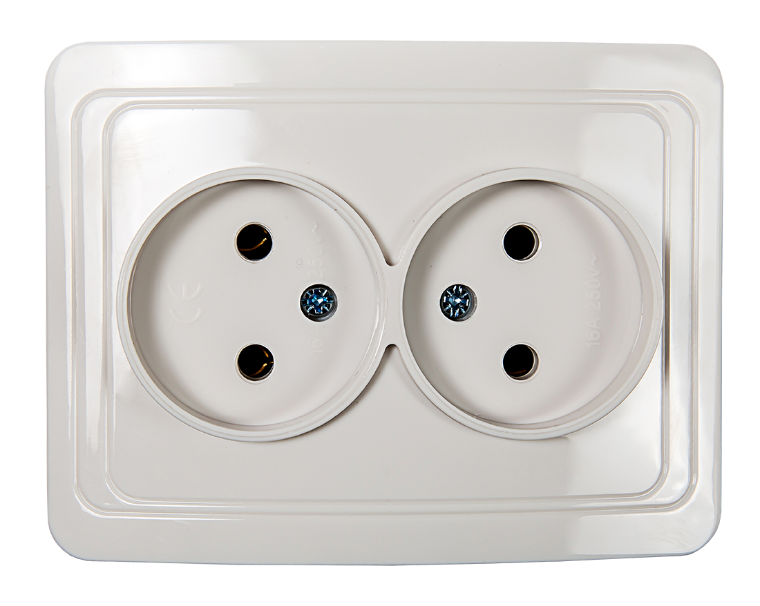 Розетка двойная CLASSICO белая
