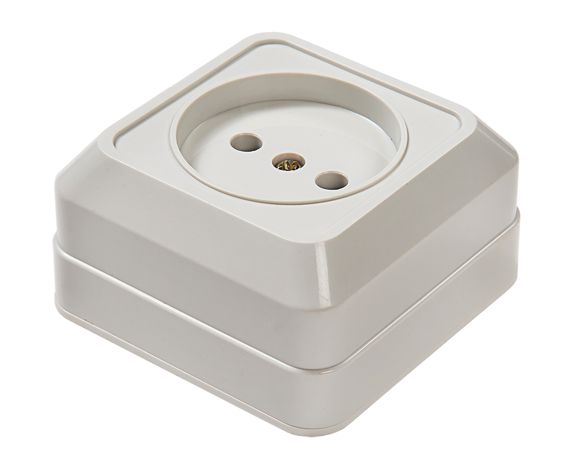 Розетка одинарная BOLLETO белая накладная