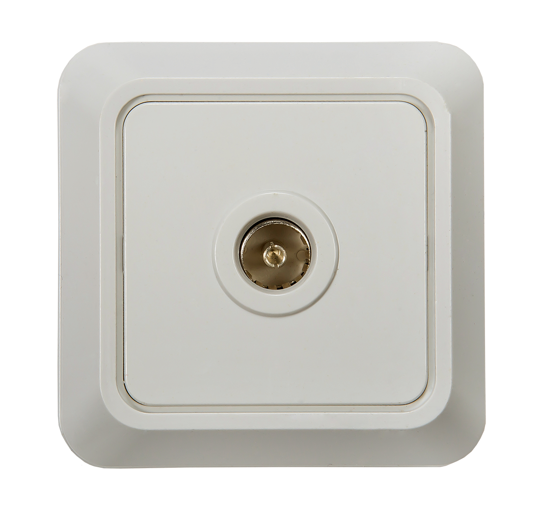 Розетка телевизионная BOLLETO белая накладная