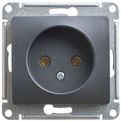 Механизм Розетка 1-гнездо с/п Glossa антрацит GSL000741