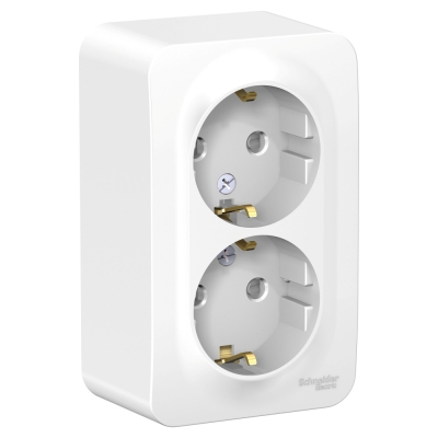 Розетка 2-гнезда с з/к Blanca Белый о/п с изолирующей пластиной BLNRA010211