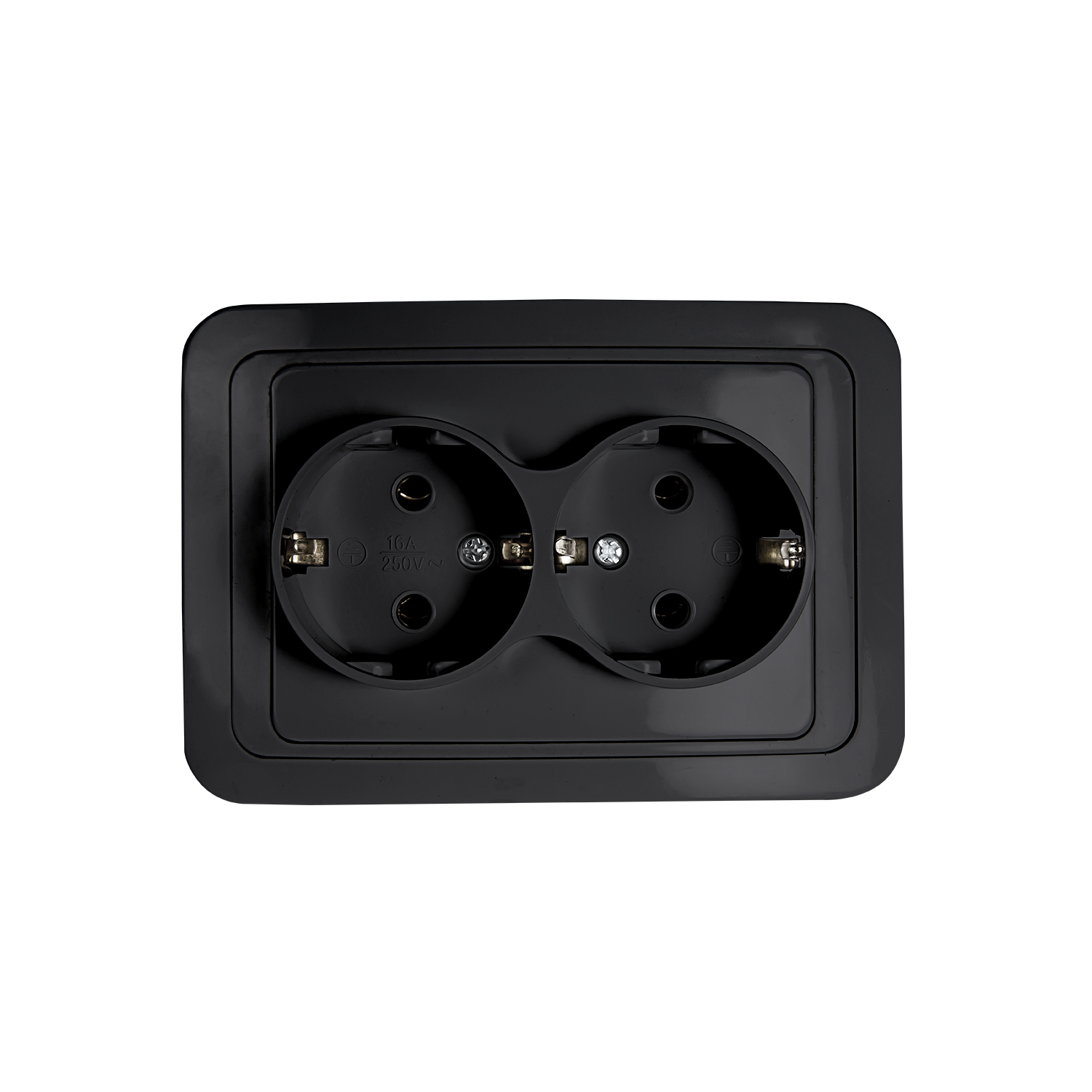 Розетка двойная с заземлением CLASSICO черная