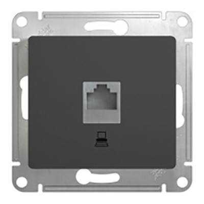 Механизм Розетки компьютерной 1-гнездо Glossa антрацит GSL000781K