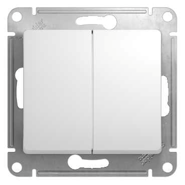 Механизм Выключателя двухклавишный с/п Glossa белый GSL000151