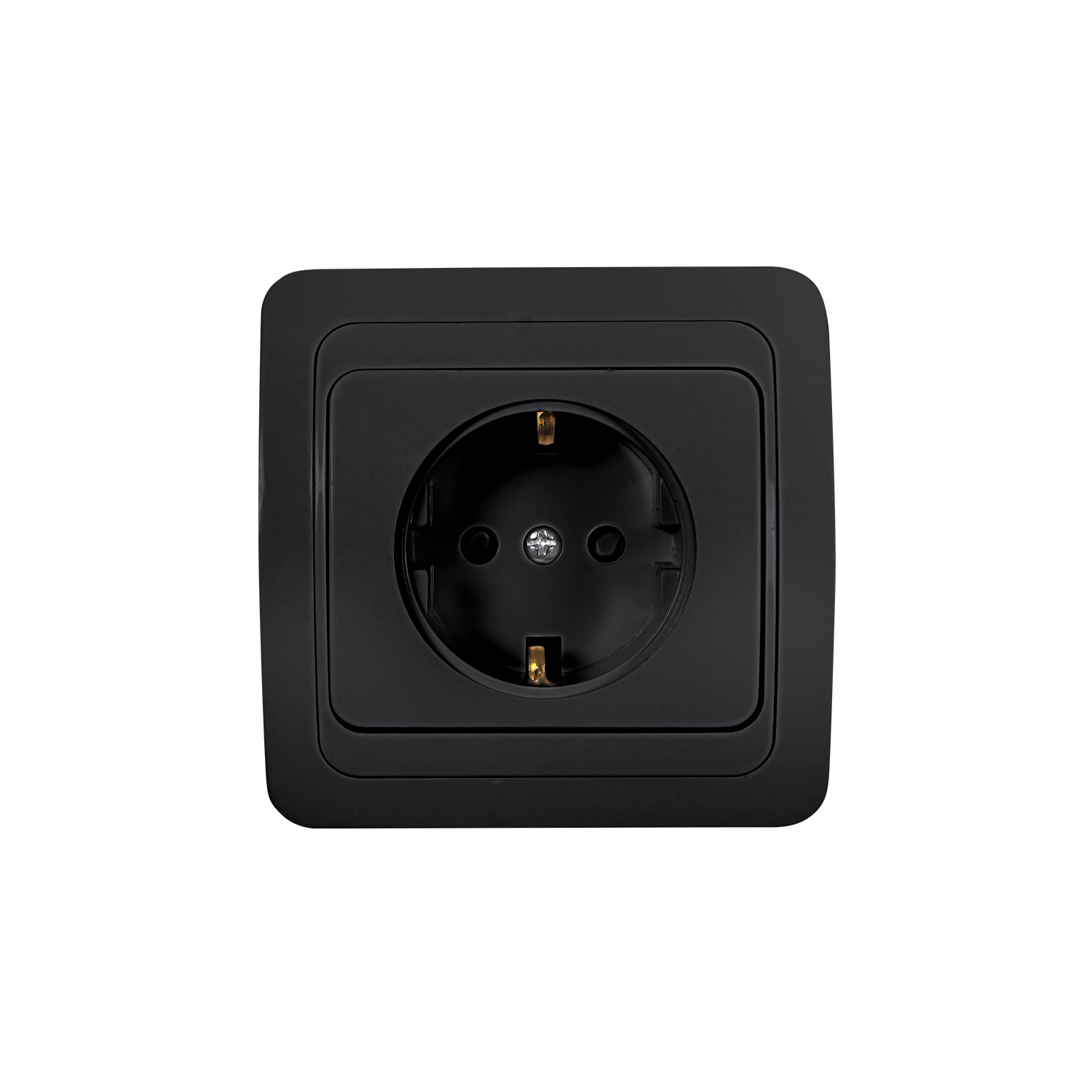 Розетка одинарная с заземлением CLASSICO черная