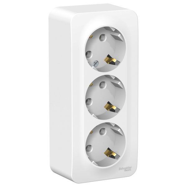 Розетка 3-гнезда с з/к Blanca Белый о/п с изолирующей пластиной BLNRA010311