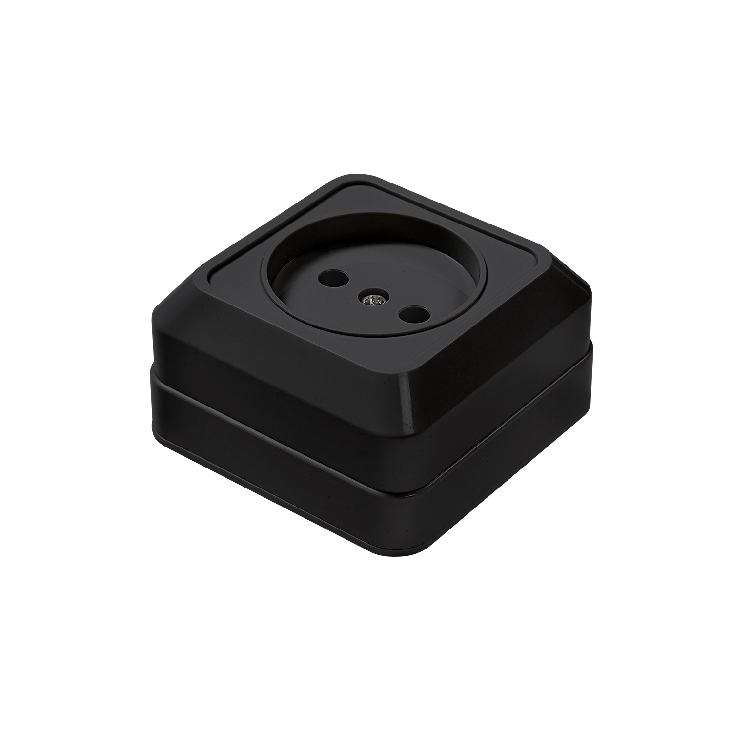 Розетка одинарная BOLLETO черная накладная