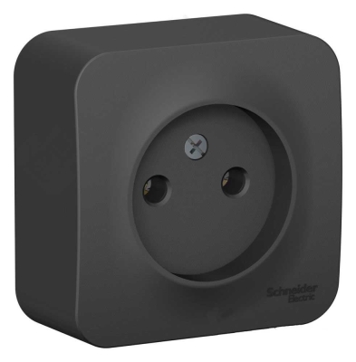 Розетка 1-гнездо о/п Blanca Антрацит с изолирующей пластиной BLNRA000116